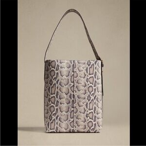 Banana Republic Snake-Print Shoulder Bag in Gray